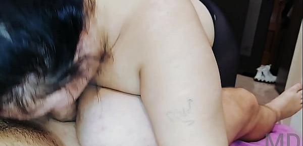 Huge tselyulitnaya fat ass enjoys sex. Big fat belly and huge tits